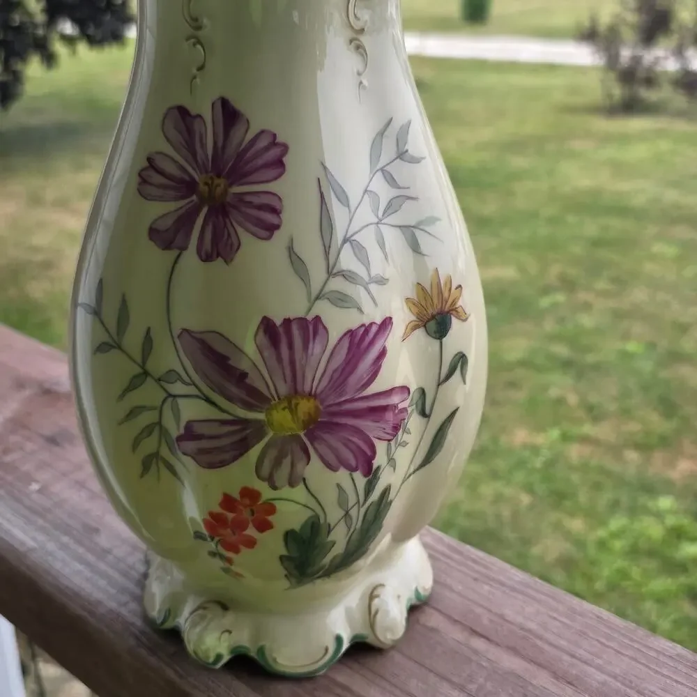 Vintage Rosenthal Germany Hand Painted Porcelain Floral Vase 12